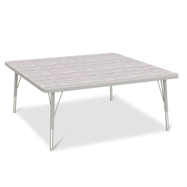Jonti-Craft Berries Square Activity Table, 48 in. x 48 in., E-height, Driftwood Gray/Gray/Gray 6418JCE450 - main